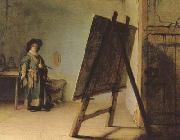 REMBRANDT Harmenszoon van Rijn The Aristst in his Studio (mk08) oil painting reproduction
